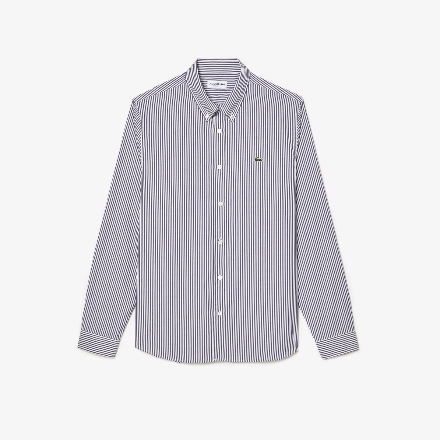 Camicia in Cotone a Righe Manica Lunga Regular Fit Uomo
