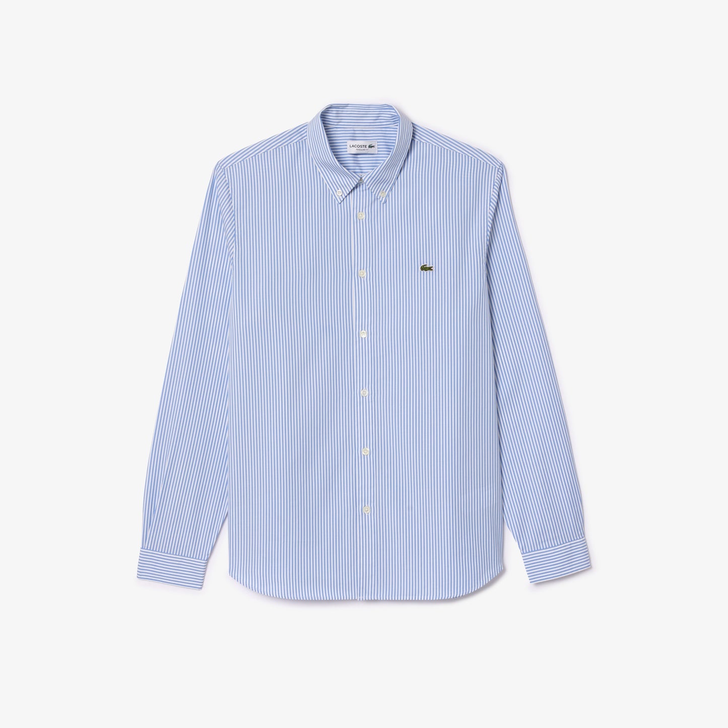Camicia in Cotone a Righe Manica Lunga Regular Fit Uomo