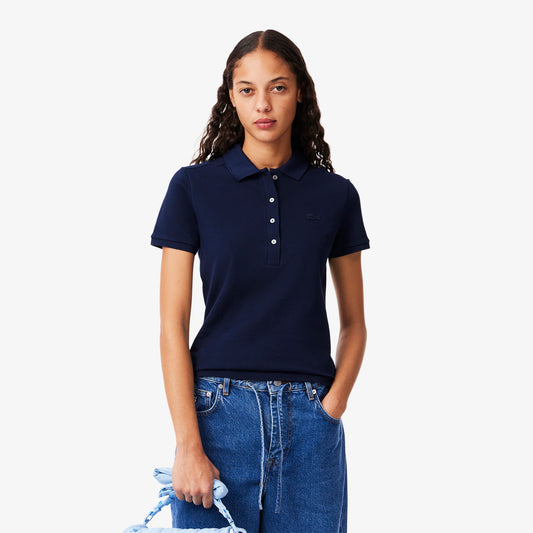 Polo Lacoste Slim Fit da Donna in piqué di cotone stretch